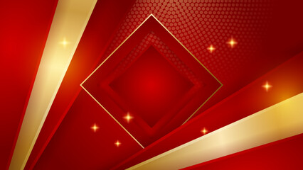 Abstract luxury red and gold background. Abstract background with modern trendy fresh color for presentation design, flyer, social media cover, web banner, tech banner