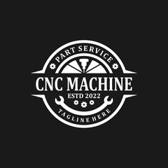 cnc machine logo. auto service workshop