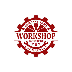 cnc machine workshop logo design