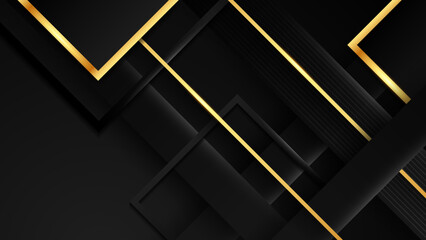 Abstract black and gold luxury background