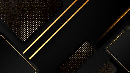 Abstract black and gold luxury background
