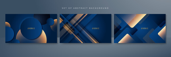 Abstract luxury blue and gold background. Vector illustration abstract graphic design banner pattern presentation background web template.