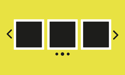 Flip through digital photos. Vector illustration. Creative occupation, creativity, hobby, capture the moment, view, viewer, arrow, next page. Art concept. Vector line icon for Business and Advertising