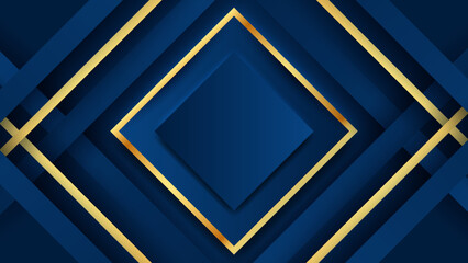 Abstract luxury blue and gold background. Vector illustration abstract graphic design banner pattern presentation background web template.