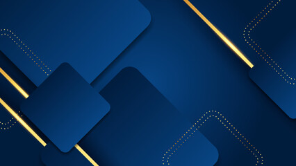 Abstract luxury blue and gold background. Vector illustration abstract graphic design banner pattern presentation background web template.