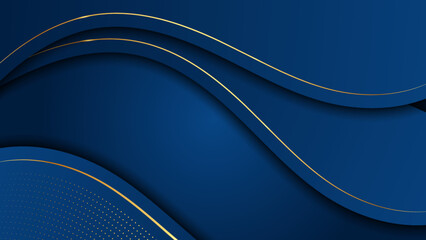 Abstract luxury blue and gold background. Vector illustration abstract graphic design banner pattern presentation background web template.