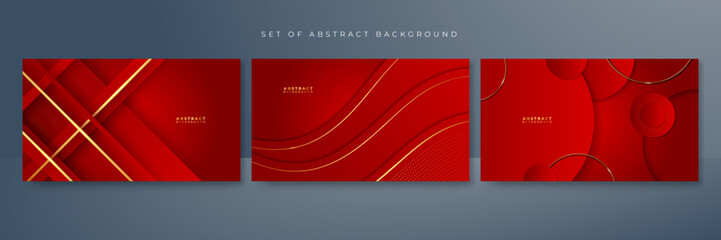 Fototapeta premium Abstract luxury red and gold background. Vector illustration abstract graphic design banner pattern presentation background web template.