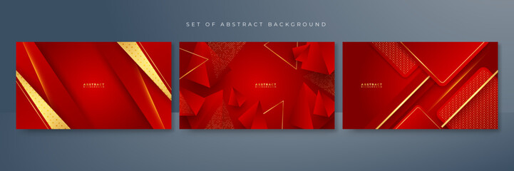 Abstract luxury red and gold background. Vector illustration abstract graphic design banner pattern presentation background web template.