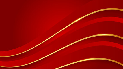 Abstract luxury red and gold background. Vector illustration abstract graphic design banner pattern presentation background web template.