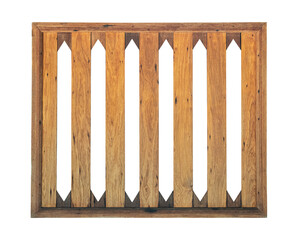 vintage old wooden window frame isolated on white background