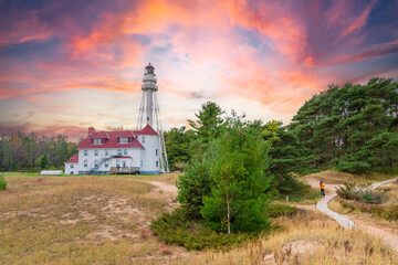 Rawley Point Lighthouse in Wisconsin of USA