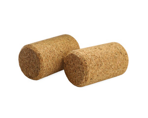 Wine corks on white background. Bottle cap