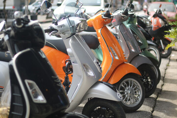 Vespa parking on the road