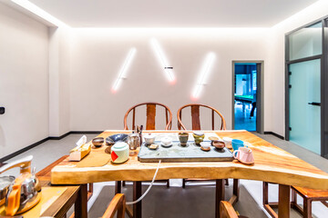 Bright and spacious indoor tea room