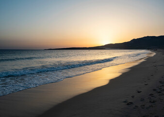 Fototapeta na wymiar Colorful sunset over the sea. Nature composition.
