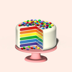 3D cake with candles