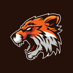 Tiger Head Mascot Logo Illustration