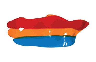 Acrylic paint stain. Colorful brush strokes.
