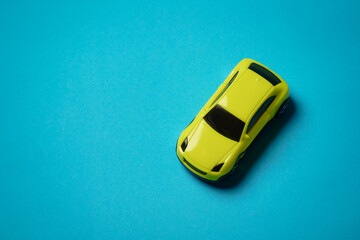 Car leasing and insurance concept on blue  background. Finance, Loan, Saving money with copy space for text.