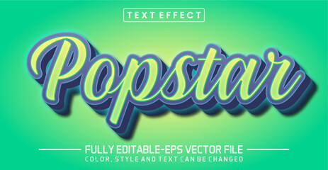 Pop star font Text effect editable