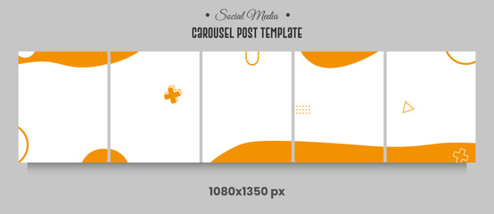 Instagram and social media carousel post template with five pages