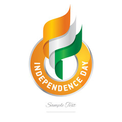 Ivory Coast Independence Day Abstract wavy flag torch flame orange white green modern ribbon strip logo icon vector
