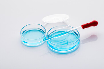 Photo of biochemistry glassware experiment