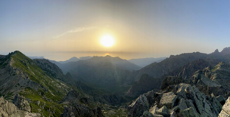 sunset in the mountains