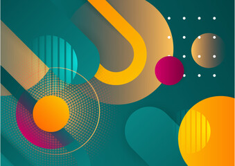 Obraz premium Abstract colorful geometric shapes background