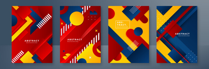 Obraz premium Abstract trendy gradient flowing geometric pattern background texture for poster cover design. Minimal color gradient banner template. Modern vector wave shape for brochure and social media template