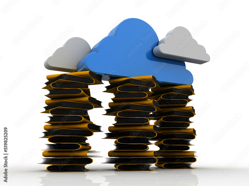 Poster 3d rendering cloud folder network