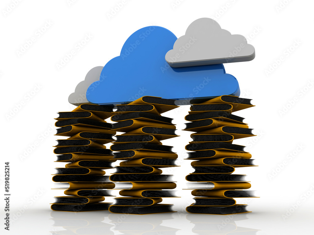 Poster 3d rendering cloud folder network