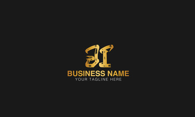  JI initial logo | initial based abstract modern minimal creative logo, vector template image. luxury logotype logo, real estate homie logo. typography logo. initials logo.