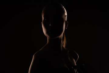 Close up silhouette of a girl