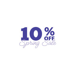 10% spring sale hand logo, typography icon badge. Retro Vintage Letter Banner Poster Template, Sale, Offer