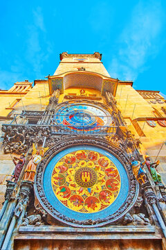 Prague Orloj astronomical clock, Old Town Hall, Prague, Czech Republic