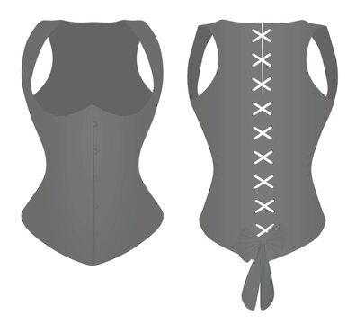 Women grey corset . vector illustration
