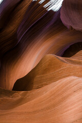 antylope canyon, textures and shapes, red color