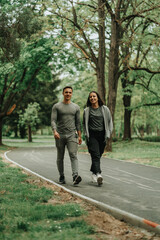 Fototapeta premium Walking and smiling