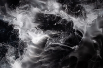 Movement of smoke,Abstract white smoke on black background.