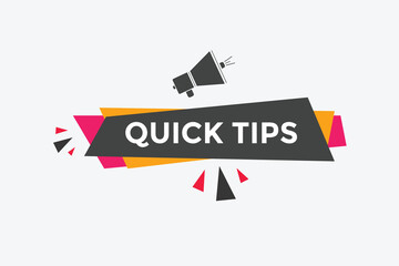 Quick tips text web template. Vector Illustration. 
