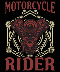 Motorcycle T Shirt Design Vector 