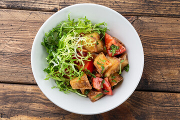 Baked vegetables salad with fresh parsley