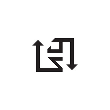 JS recycle arrow initial square concept logo with high quality design