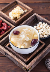 Nourishing red date, white fungus and lotus seed soup