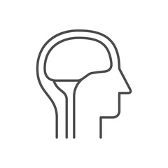 Head and brain line outline icon