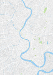 City map Bangkok, color detailed plan, vector illustration