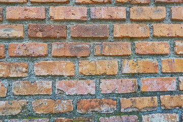 old and mossy brick wall