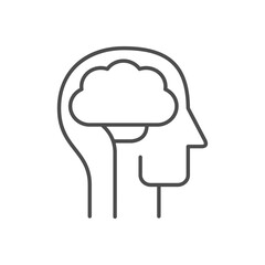 Head and brain line outline icon
