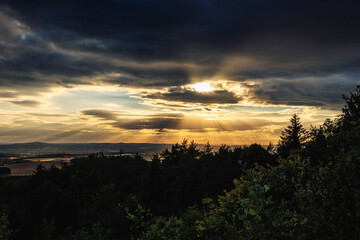 sunset over the mountains